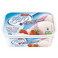 Kalise Prestige helado sabor nata y fresa 0 % azúcares añadidos 550 g
