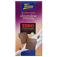 Tirma tableta de chocolate con leche y almendra sin azúcares añadidos 125 g