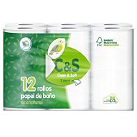 Clean&Soft papel higiénico 12 ud