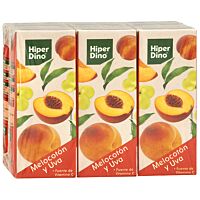 HiperDino zumo de melocotón y uva 6 x 20 cl