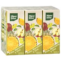 HiperDino zumo de piña, uva y manzana 6 x 20 cl