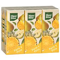HiperDino zumo de pera y piña 6 x 20 cl