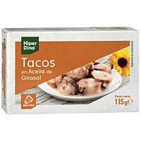 HiperDino tacos en aceite de girasol 115 g