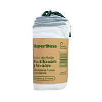 HiperDino bolsa malla reutilizable y lavable para fruta y verdura 30 x 40 cm