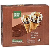 HiperDino conos de nata 6 x 120 ml