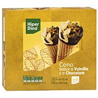 HiperDino conos de vainilla y chocolate 6 x 120 ml