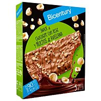 Bicentury barritas de chocolate con leche y avellana 5 ud
