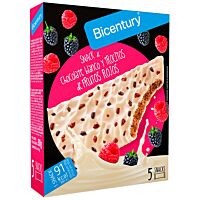 Bicentury barritas de chocolate blanco y frutos rojos 5 ud