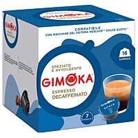 Gimoka café espresso descafeinado suave 16 cápsulas