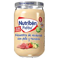 Nutriben potito de guiso de pollo, ternera y judía verde 235 g