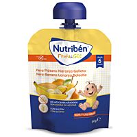 Nutriben fruta & go! Pera, plátano, naranja y galleta 90 g