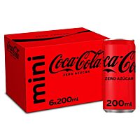 Coca-Cola refresco de cola mini zero 6 x 20 cl