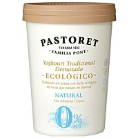 Pastoret yogurt natural desnatado 0% eco 500 gr