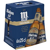 Mahou cerveza tostada 0,0 % 6 x 25 cl