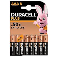 Duracell plus pilas alcalina AAA 1.5V LR03/MN2400 8 ud