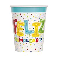 Vasos feliz cumpleaños 266 ml 8 ud