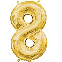 Globo metalizado oro de 36 cm - nº 8