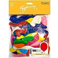 100 globos colores surtidos 23 cm
