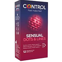 Control preservativos sensual dots&lines 12 ud