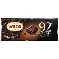 Valor tableta de chocolate negro 92 % 170 g