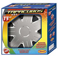 Rm juego tapacubos daytona 15 color plata