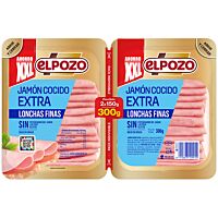 ElPozo jamón cocido extra lonchas 2 x 150 g