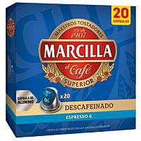 Marcilla Nespresso café espresso descafeinado 20 cápsulas