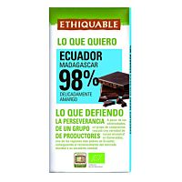 Ethiquable chocolate negro 98% Ecuador 100 g