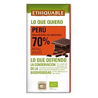 Ethiquable chocolate negro 70% Perú 100 gr