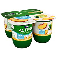 Activia 0 % sabor melocotón 4 x 120 g