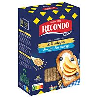Recondo pan tostado integral sin sal 0 % azúcares 167 g