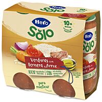 Hero Baby tarritos verduras con ternera y arroz con trocitos (+ 10 meses) 2 x 235 g