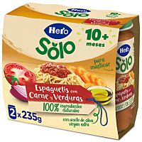 Hero tarrito de espaguetis con carne y verduras 2 x 235 g