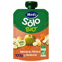 Hero Solo bolsita de manzana, plátano y zanahoria eco (+4 meses) 100 g