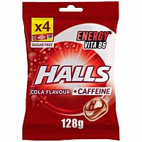 Halls Energy caramelos de cola con vitaminas B6 sin azúcar 4x32 g