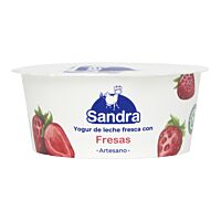 Sandra yogur con fresas vaso 125 g