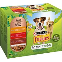 Friskies perro multi pollo, cordero y buey en salsa 12 x 100 g