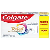 Colgate Total pasta de dientes original 24 h de protección completa 2 x 75 ml