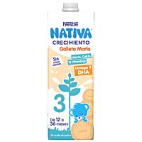 Nestlé nativa 3 crecimiento galleta +1 año 1 l