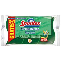 Spontex estropajos fibra con esponja poder verde 2 + 1 ud