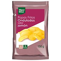 HiperDino papas fritas jamón onduladas 150 g