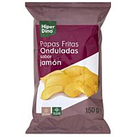 HiperDino papas fritas jamón onduladas 150 g