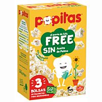 Popitas palomitas de maíz al punto de sal para microondas sin gluten 3 x 90 g