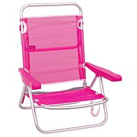 Silla 4 posiciones aluminio / textil rosa 61x47x80 cm