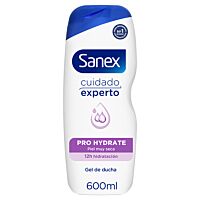 Sanex Cuidado Experto Pro Hydrate gel de ducha o baño hidratante piel muy seca 600 ml