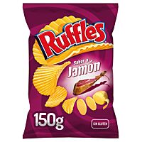 Ruffles papas fritas onduladas sabor jamón 150 g