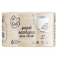 C&S papel higíenico reciclado 6 ud