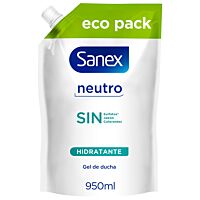 Sanex Zero%  gel de ducha o baño hidratante con ingredientes esenciales recargaDoypack 950 ml