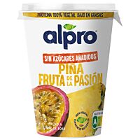 Alpro sabor piña y fruta de la pasión sin azúcares añadidos 400 g