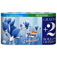 Foxy bouquet papel higiénico color 3 capas 4 + 2 rollos